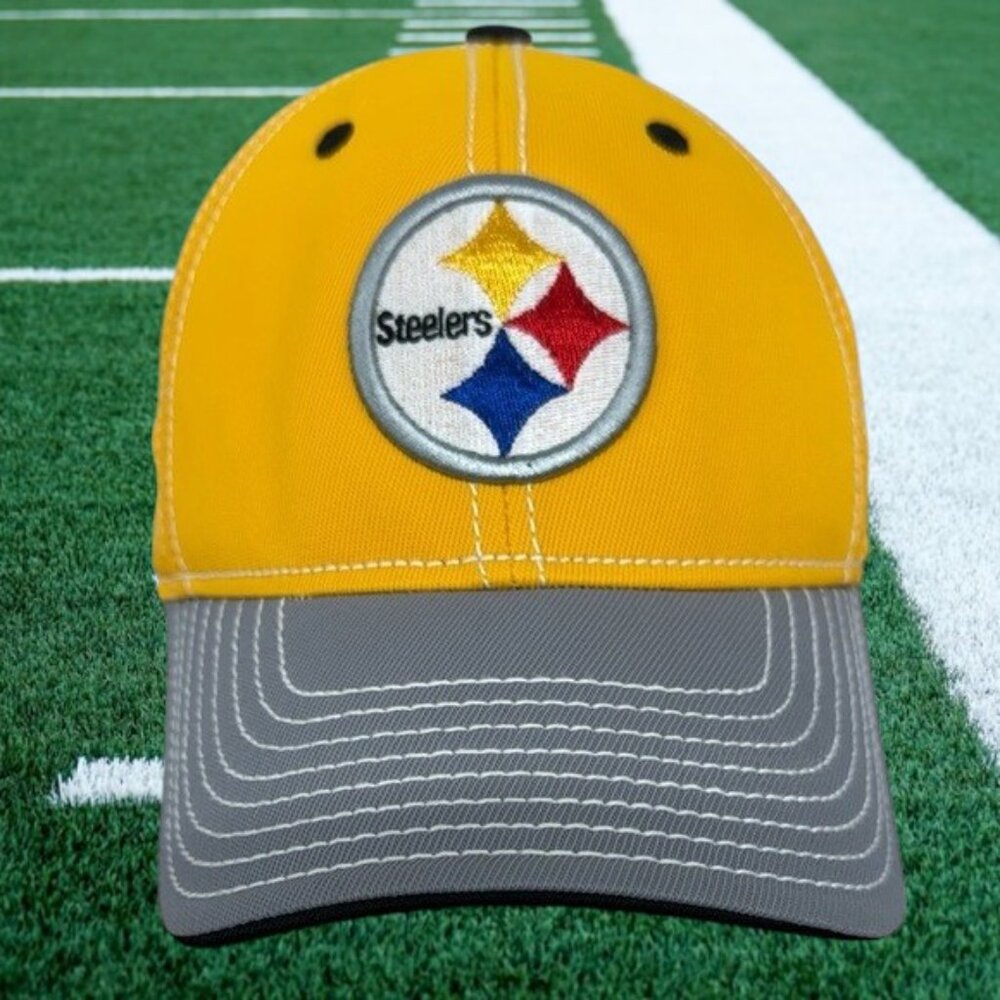 NWOT Reebok On Field NFL Pittsburgh Steelers Yellow Gray Embroidered Hat Cap OS